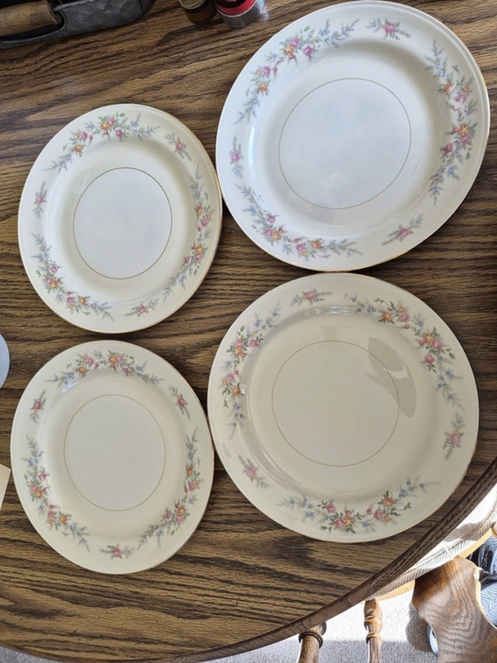 Vintage Homer Laughlin Eggshell Nautilus Floral Dinner Plate Plates Cream & Pink